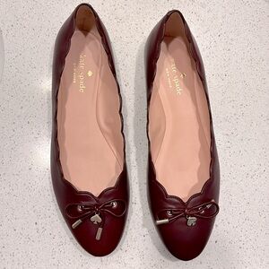 NWT NIB Kate Spade Leather Flat in Cherrywood Size 11
